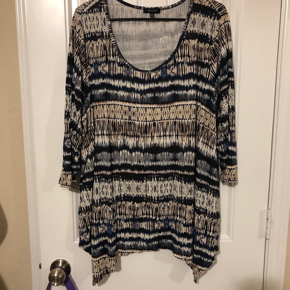 Fun 3/4 sleeve shirt 2x plus size boho Verve ami